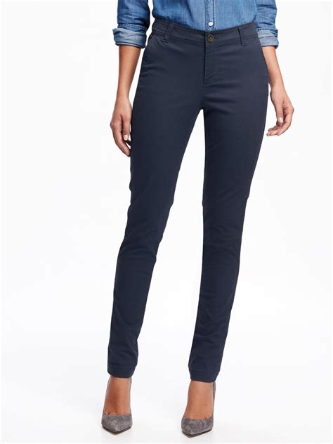 navy blue khaki skinny pants.